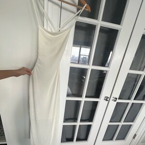 Backless White Dress